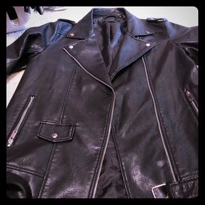 Zara faux leather motorcycle jacket size M